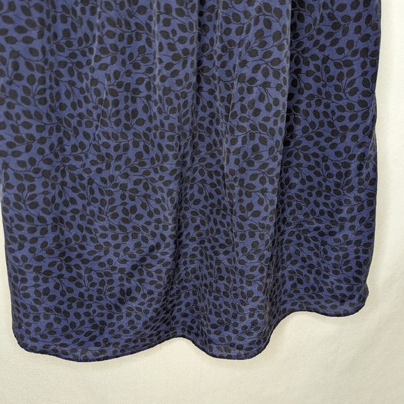 Madewell Blue and Black Leaf Print Dress Size 2 - Picture 4 of 12